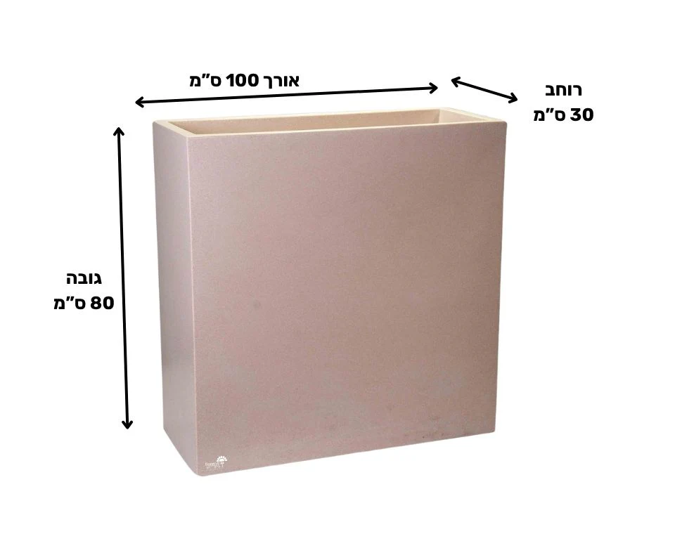 אדנית רוטו רחב גבוה | אבן | 100X30X80 - Image 2