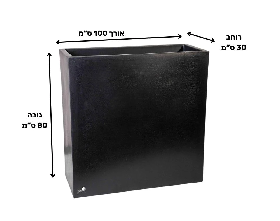 אדנית רוטו רחב גבוה | פחם | 150X35X70 - Image 2