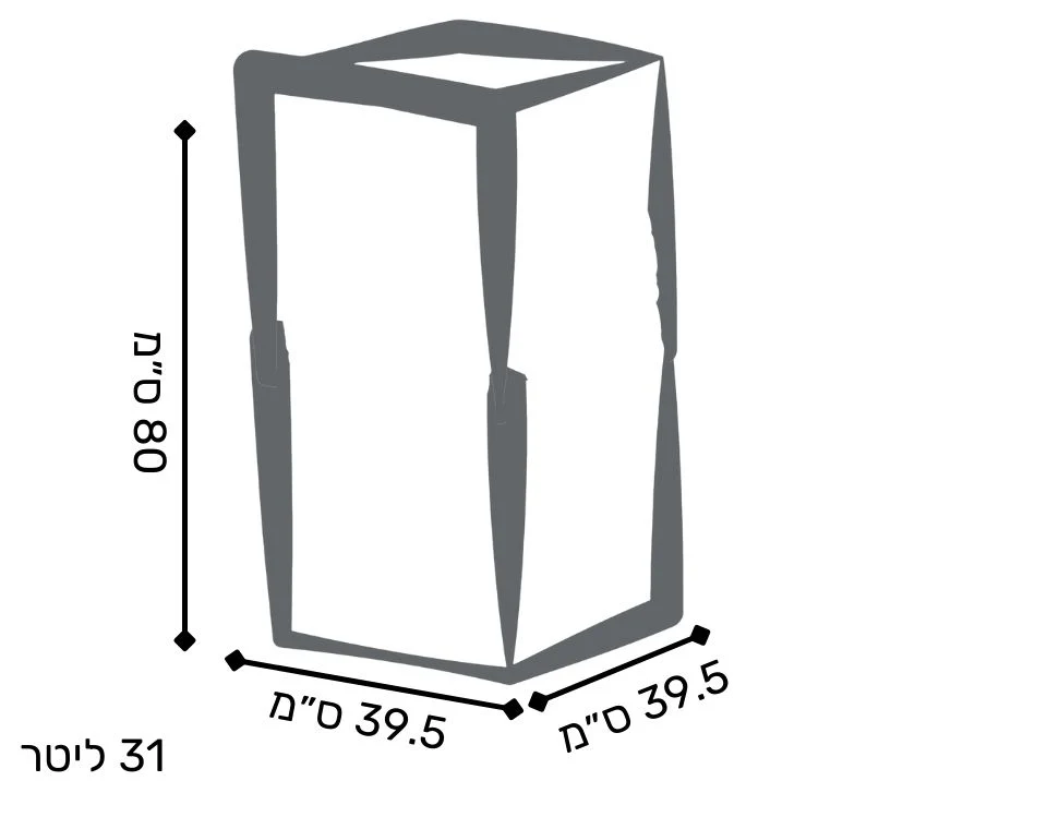 כד דמוי אבן | מידות 39.5X39.5X80 | בז - Image 4