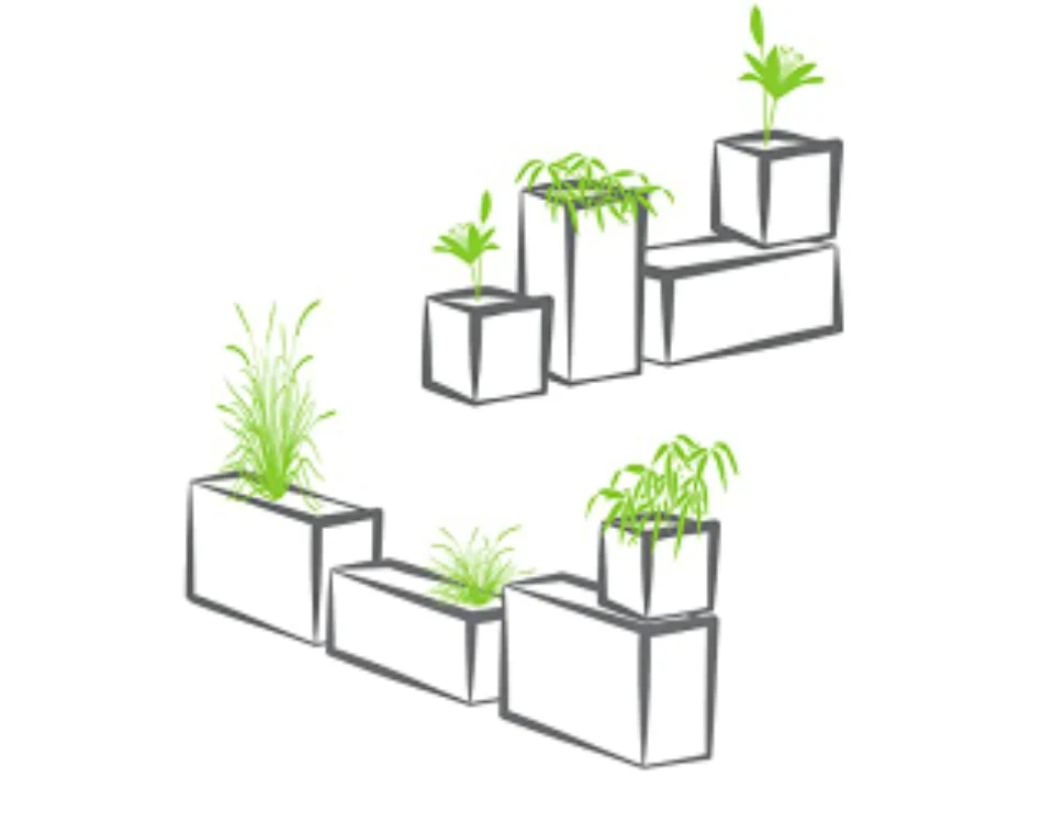 אדנית דמוי אבן | מידות 29.5X29.5X29.5 | בז - Image 3