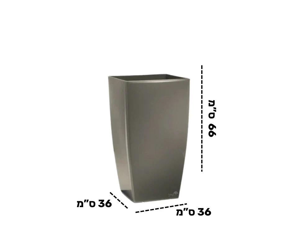 כד טטרה מבריק | 36X36 ס''מ | גובה 66 ס''מ | אפור משי - Image 2